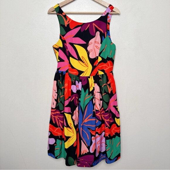 Gorman Womens 10 Floral Sleeveless Fit and Flare Frondsense Dress - Picture 3 of 16